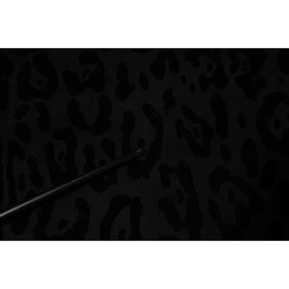 Dolce & Gabbana Black Leopard Cotton Hooded Full Zip Sweater