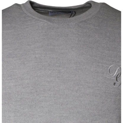 Dolce & Gabbana Light Gray Wool Crew Neck Pullover Sweater