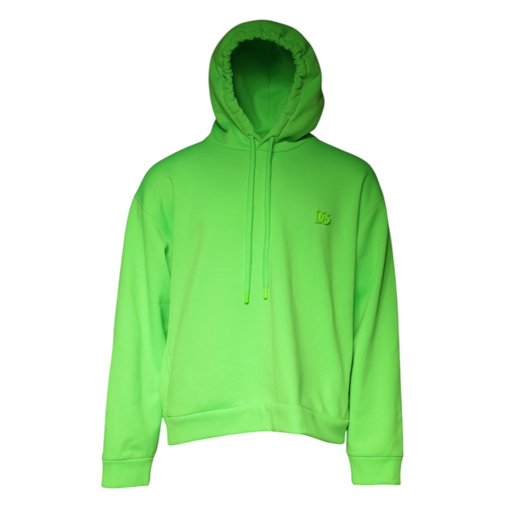 Dolce & Gabbana Green Logo Hooded Pullover Men Sweatshirt Sweater