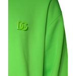Dolce & Gabbana Green Logo Hooded Pullover Men Sweatshirt Sweater