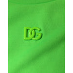 Dolce & Gabbana Green Logo Hooded Pullover Men Sweatshirt Sweater