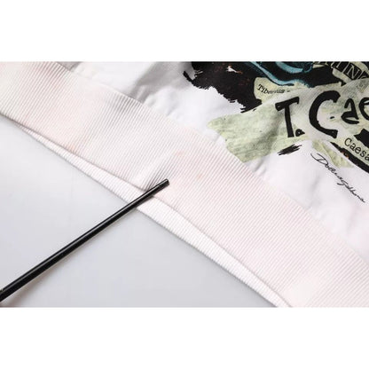 Dolce & Gabbana White Caesar Cotton Hooded Pullover Sweater