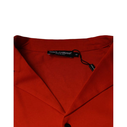 Dolce & Gabbana Orange Cotton Button Down Casual Polo Shirt