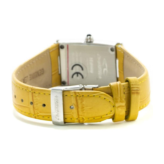 Chronotech Yellow Leather Watch