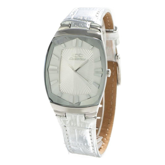 Chronotech Silver Leather Watch