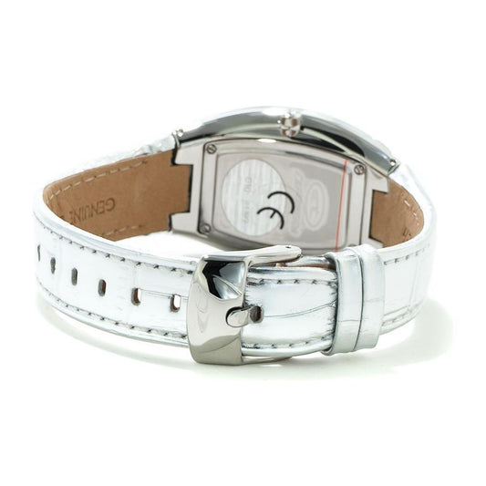 Chronotech Silver Leather Watch