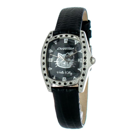Chronotech Black Leather Watch