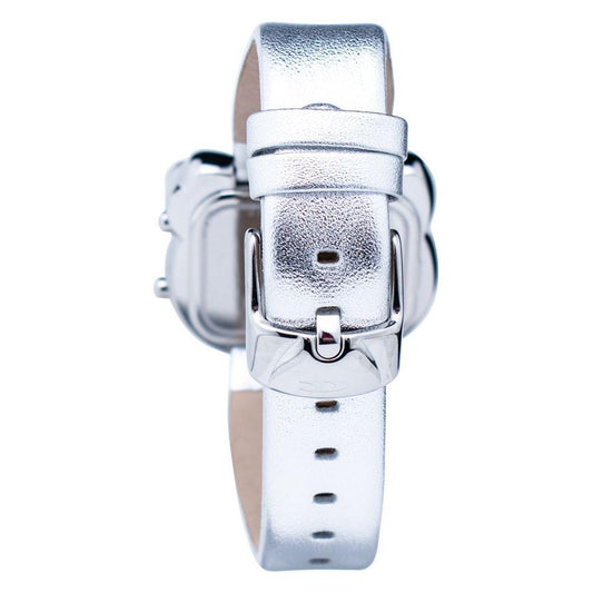 Chronotech Silver Leather Watch