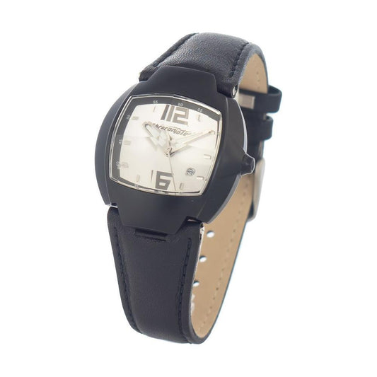 Chronotech Black Leather Watch