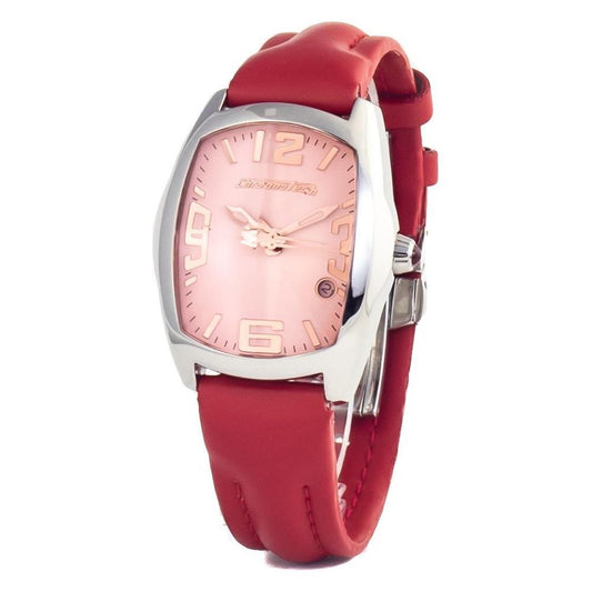Chronotech Red Leather Watch