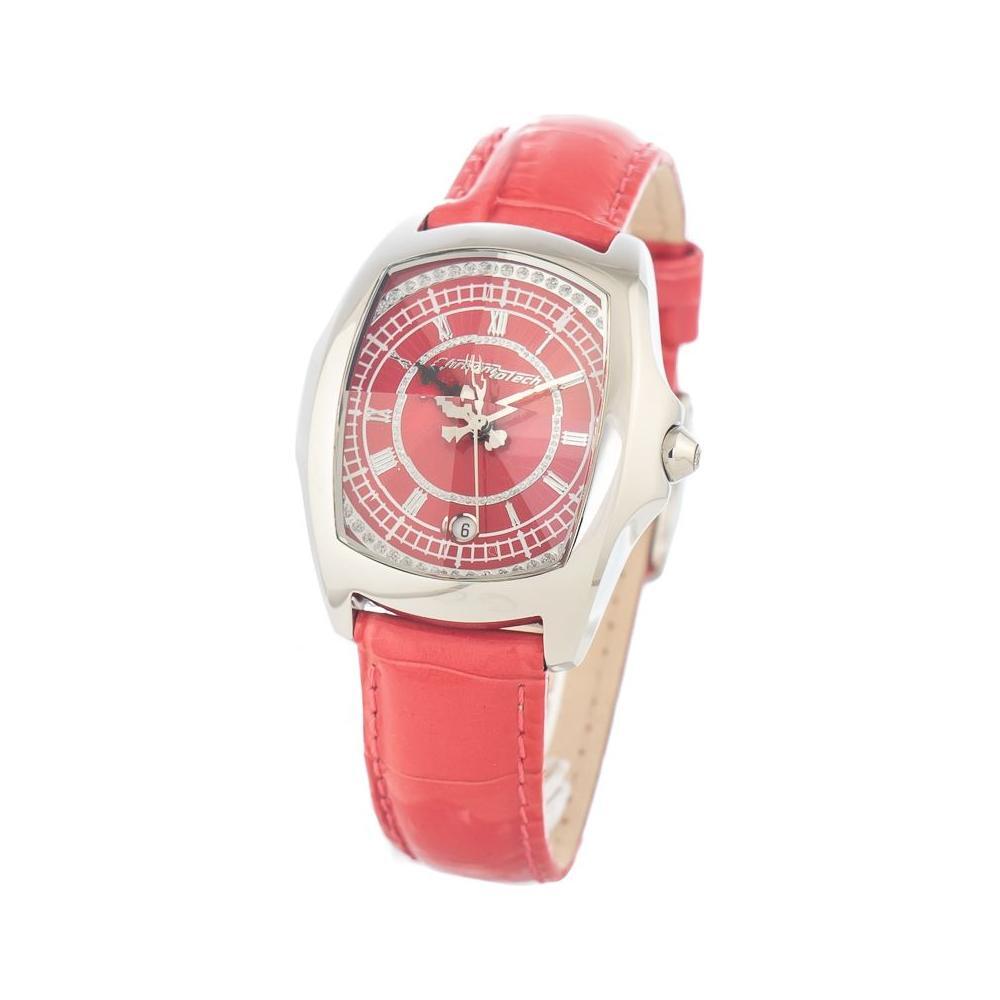 Chronotech Red Leather Dress Watch