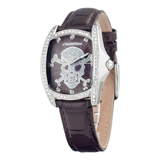 Chronotech Black Leather Watch