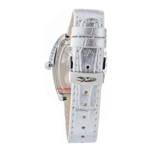 Chronotech Silver Leather Watch