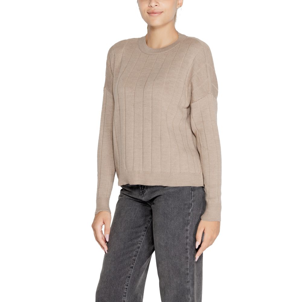 Only Beige Marabou Sweater, women's knitwear, fall/winter collection, 100% acrylic, stylish beige sweater for women