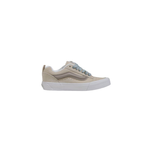 Vans Beige Leather Sneaker - Women's durable 100% leather sneaker with rubber sole, classic design, perfect for everyday wear.
