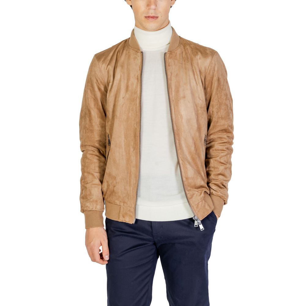 Gianni Lupo Beige Polyester Bomber