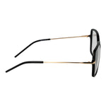 Side view of Hugo Boss Black Women Glasses Frame in acetate with full-rim design, featuring black color and square style.