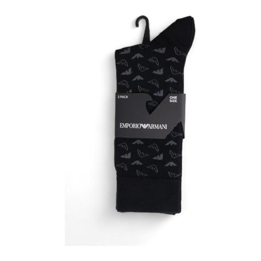 Emporio Armani Underwear Black Cotton Sock EM-15167000009-ONE SIZE