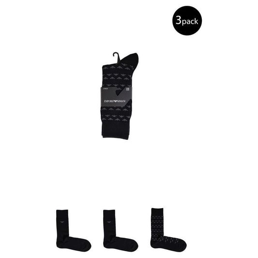 Emporio Armani Underwear Black Cotton Sock EM-15167100009-ONE SIZE