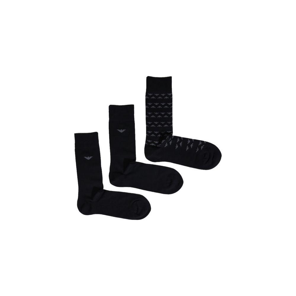 Emporio Armani Underwear Black Cotton Sock EM-15167100009-ONE SIZE