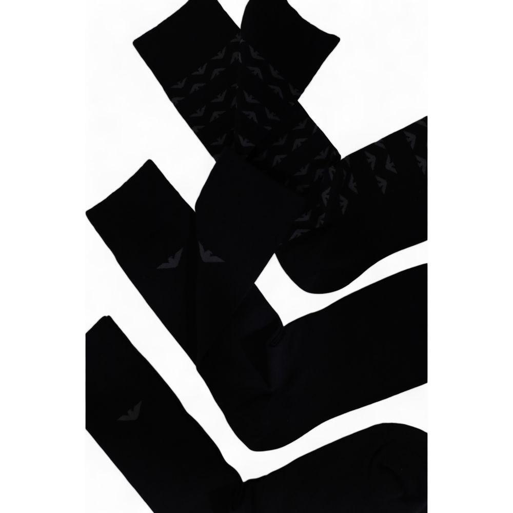 Emporio Armani Underwear Black Cotton Sock EM-15167100009-ONE SIZE