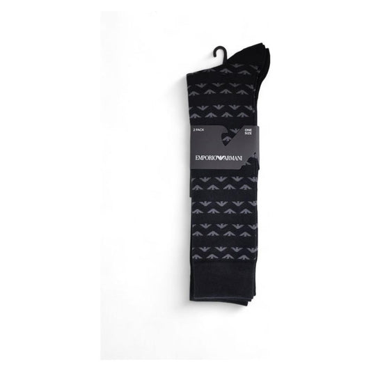 Emporio Armani Underwear Black Cotton Sock EM-15169500009-ONE SIZE