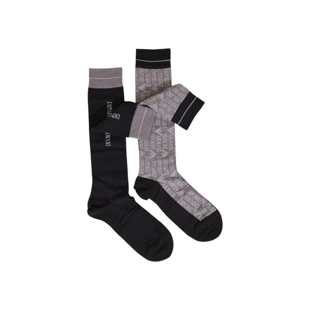Emporio Armani Underwear Black Cotton Sock EM-15192800009-ONE SIZE