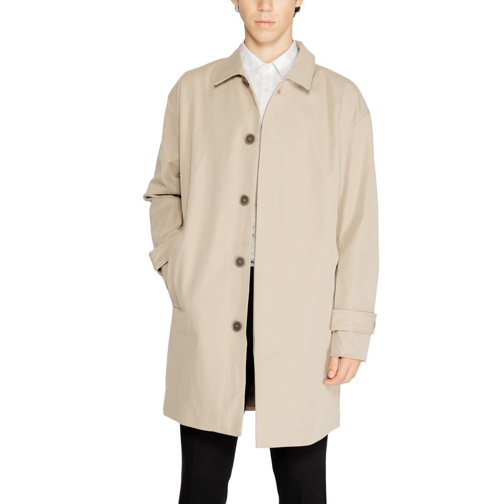 Only & Sons Beige Polyester Trench Coat