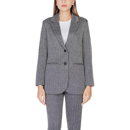 ICHI Black Polyester Blazer IC-15419600009-IT42|M