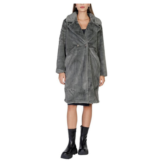 ICHI Black Polyester Jackets & Coat IC-15420700144-IT36|XXS