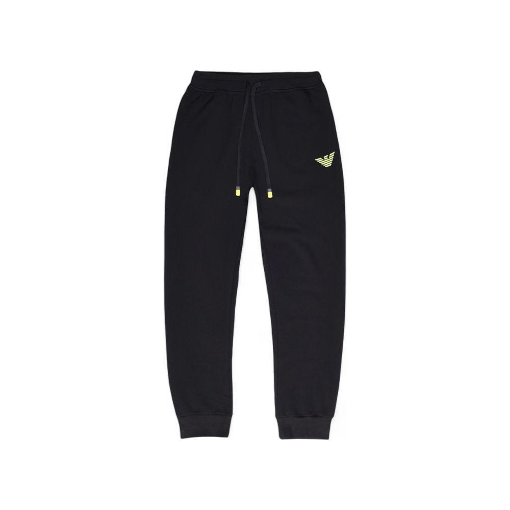 Emporio Armani Underwear Black Cotton Joggers Workout Pant EM-15487500009-IT44 | S