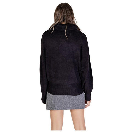 ICHI Black Marabou Turtleneck IC-15691900009-IT38|XS