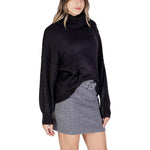 ICHI Black Marabou Turtleneck IC-15691900009-IT38|XS