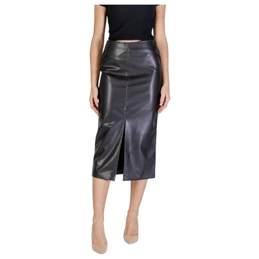 ICHI Black Polyester Skirt IC-15692400009-IT36|XXS