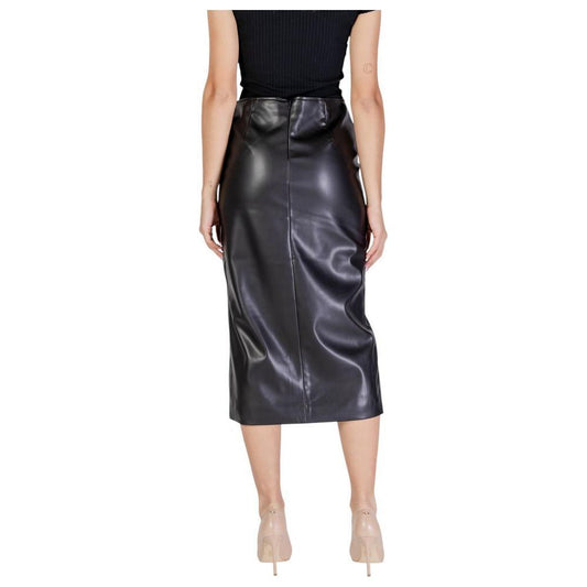 ICHI Black Polyester Skirt IC-15692400009-IT36|XXS