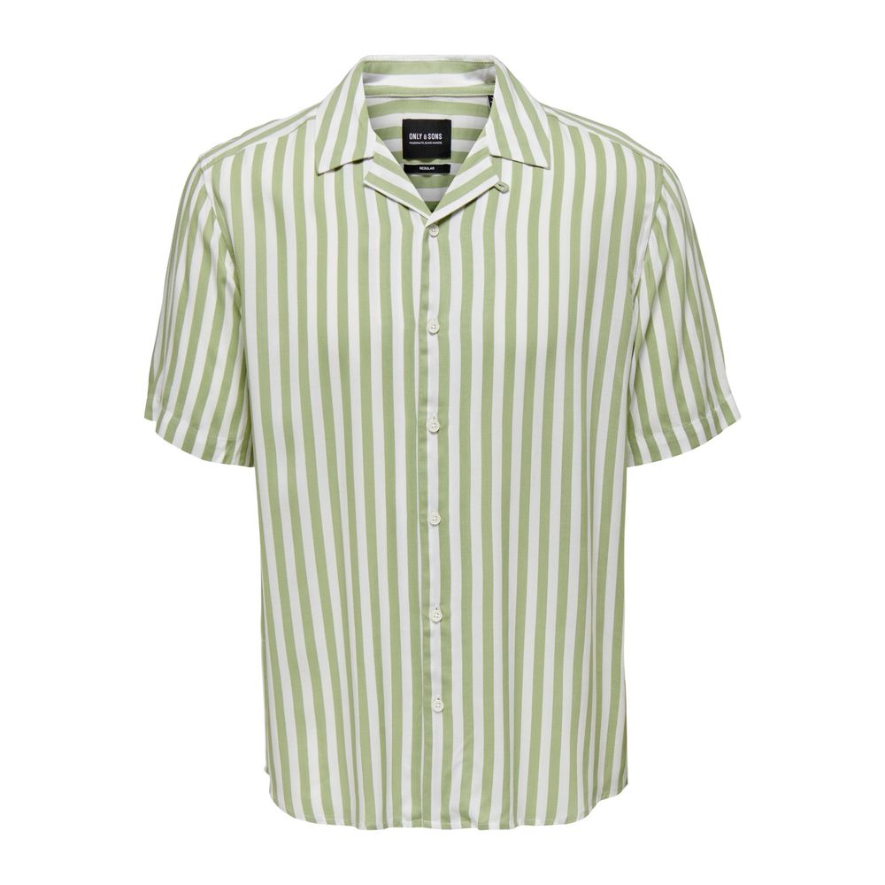 Only & Sons Green Viscose Shortsleeve Shirt