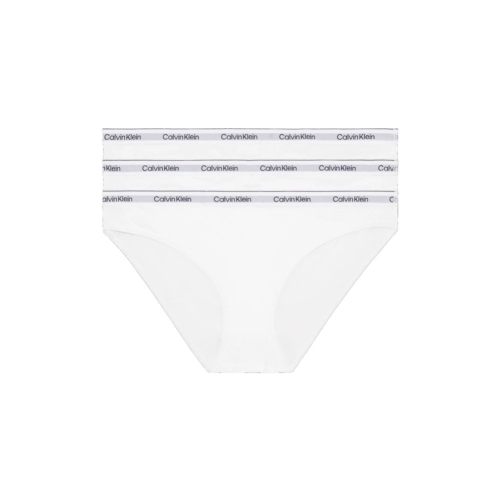 Calvin Klein Underwear White Cotton Panty in a low-rise design with logo waistband, part of a 3-piece set for comfort and style.