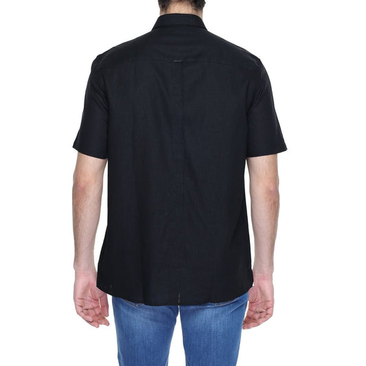Antony Morato Black Linen Shortsleeve AN-13370300009-IT50 | L