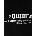 Dolce & Gabbana Black Amore Print Cotton Crew Neck T-shirt TSH87128-46