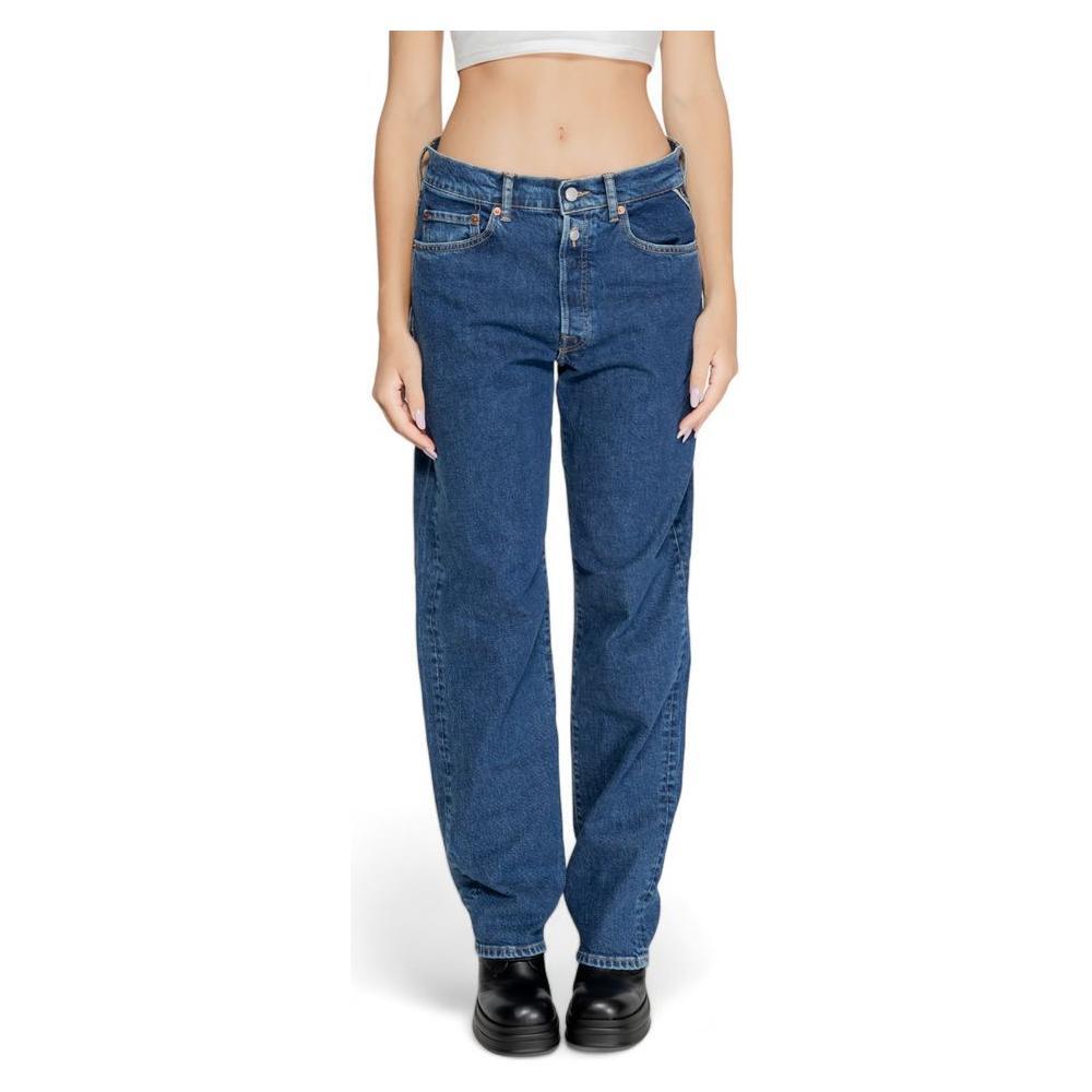 Replay Blue Cotton Mom Jean