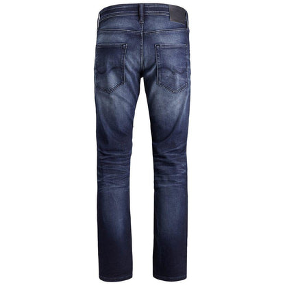 Jack Jones Blue Cotton Relaxed Fit Jean