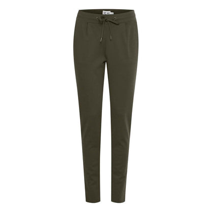 ICHI Green Polyester Casual Pants
