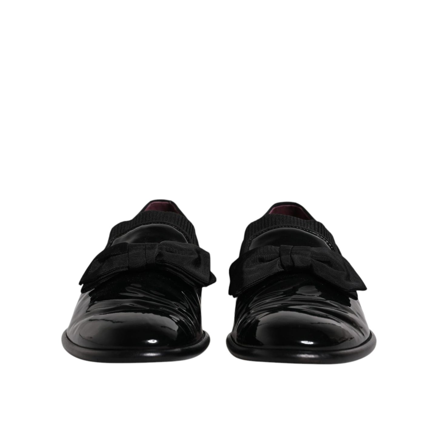 Dolce & Gabbana Black Leather Loafers Men Formal Dress Shoes