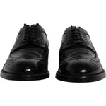 Dolce & Gabbana Black Leather Derby Wingtip Formal Shoes MV6503-43