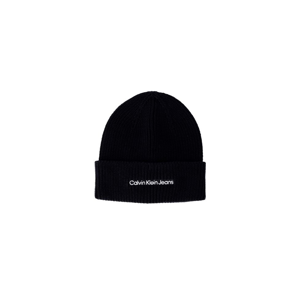Calvin Klein Jeans Black Cotton Cap (Baseball Hat) with embroidered logo, perfect for winter and outdoor adventures.