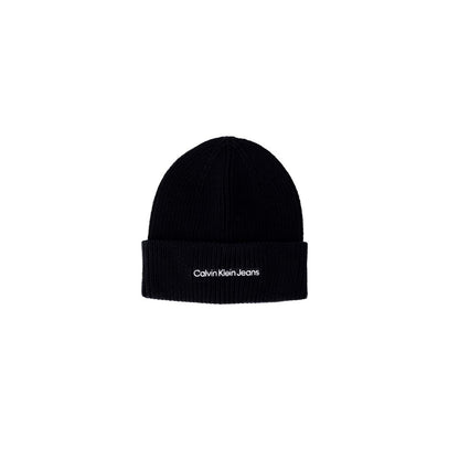 Calvin Klein Jeans Black Cotton Cap (Baseball Hat) with embroidered logo, perfect for winter and outdoor adventures.