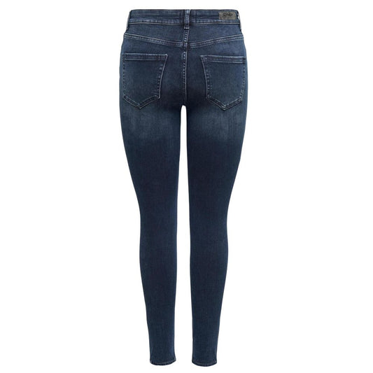Back view of Only Blue Cotton Skinny Jean for women, fall/winter collection, made of 92% cotton and 8% elastane/lycra.