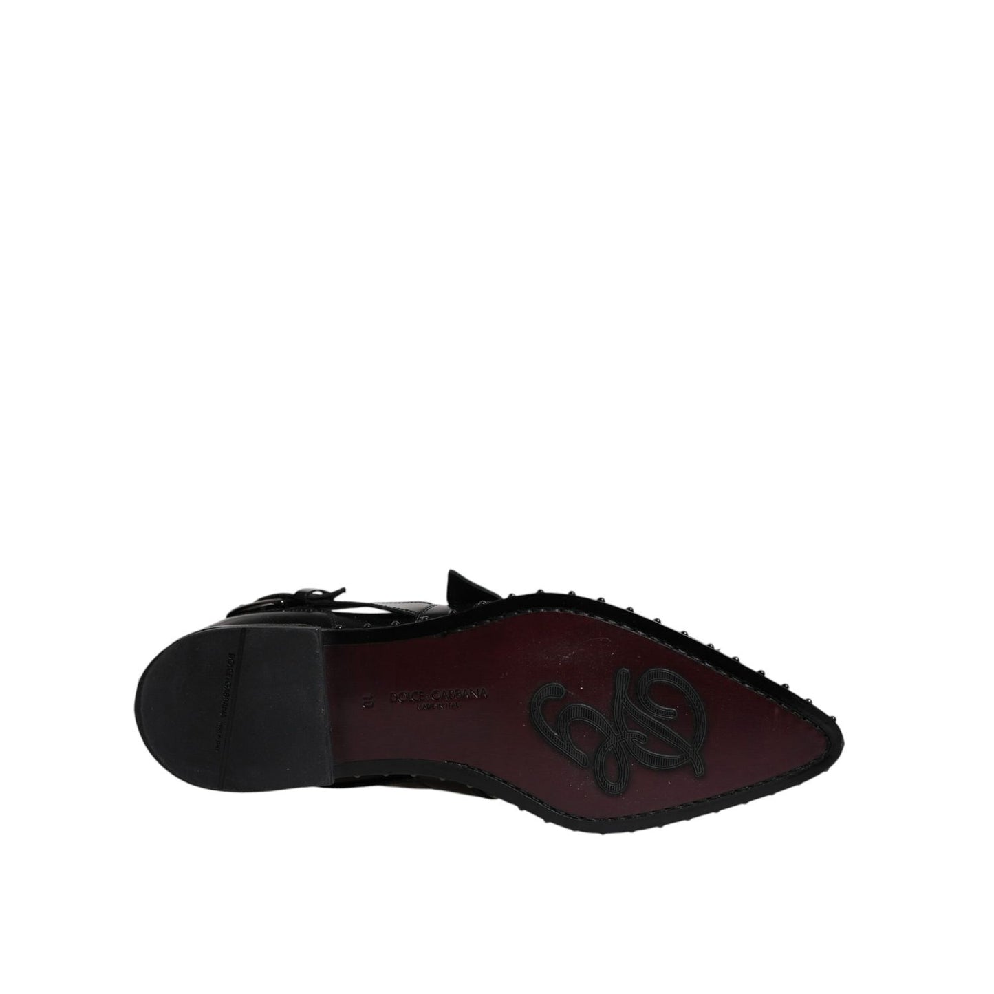 Dolce & Gabbana Black Embellished Derby Monk Strap Shoes