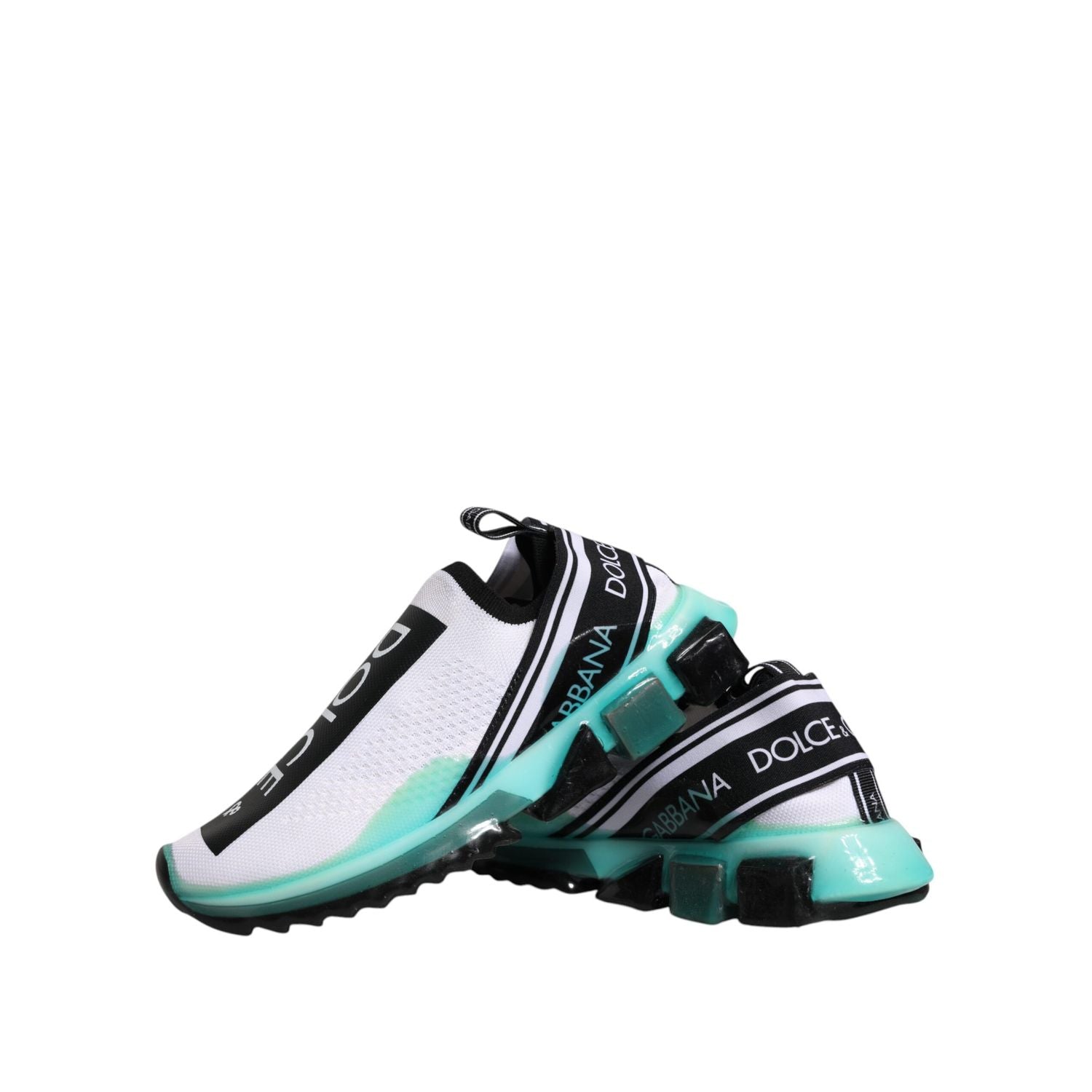 Dolce & Gabbana White Blue Sorrento Slip On Sneakers Shoes