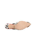 Dolce & Gabbana Multicolor Leather Crystal Heels Slingback Shoes